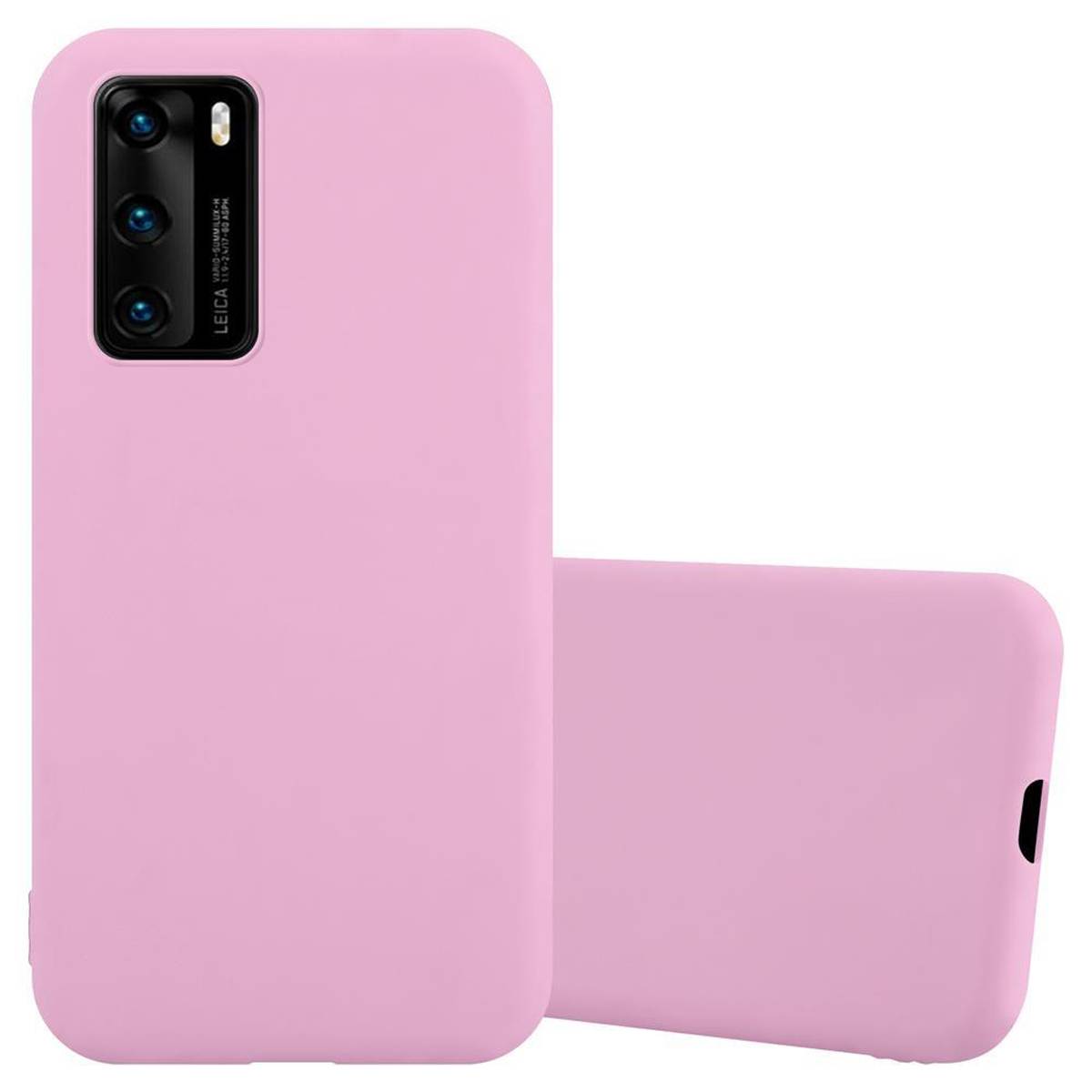Cadorabo Hülle für Huawei P40 Schutzhülle in Rosa Handyhülle TPU Silikon Etui Case Cover