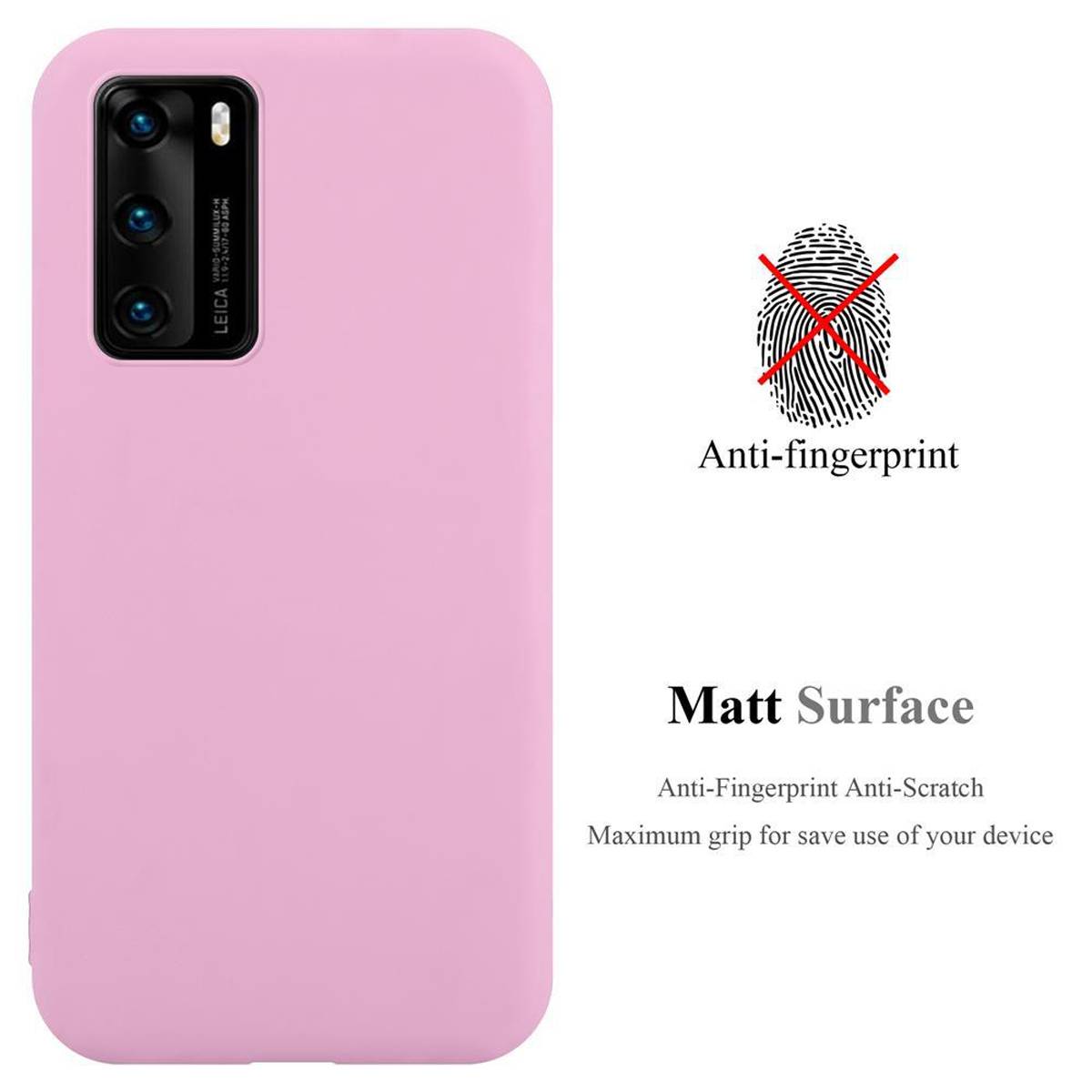 Cadorabo Hülle für Huawei P40 Schutzhülle in Rosa Handyhülle TPU Silikon Etui Case Cover