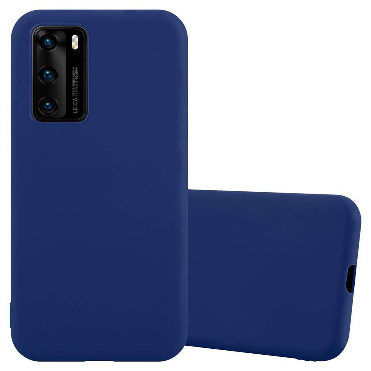 Cadorabo Hülle für Huawei P40 Schutzhülle in Blau Handyhülle TPU Silikon Etui Case Cover