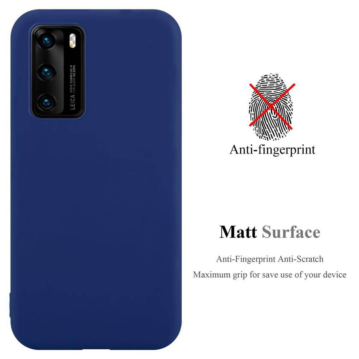 Cadorabo Hülle für Huawei P40 Schutzhülle in Blau Handyhülle TPU Silikon Etui Case Cover