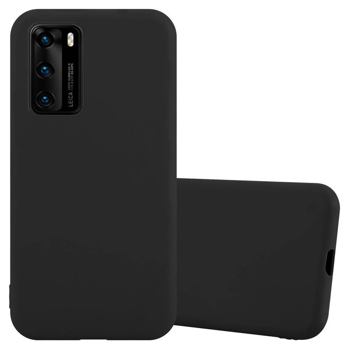 Cadorabo Hülle für Huawei P40 Schutzhülle in Schwarz Handyhülle TPU Silikon Etui Case Cover