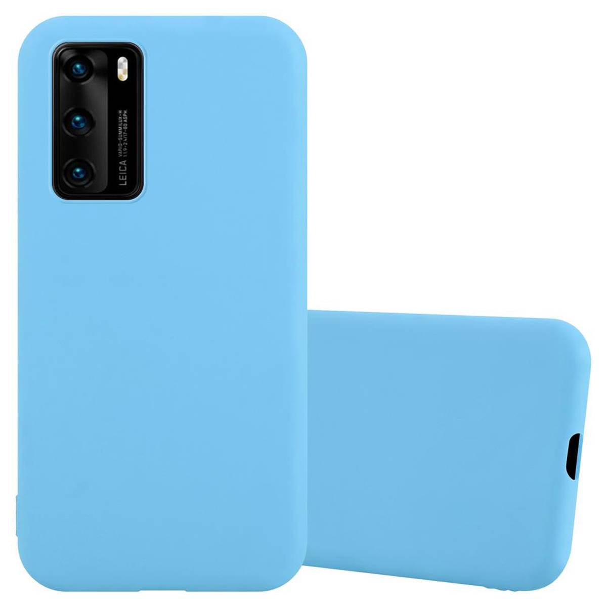 Cadorabo Hülle für Huawei P40 Schutzhülle in Blau Handyhülle TPU Silikon Etui Case Cover