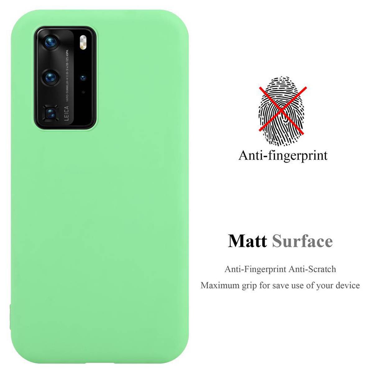 Cadorabo Hülle für Huawei P40 PRO / P40 PRO+ Schutzhülle in Grün Handyhülle TPU Silikon Etui Case Cover