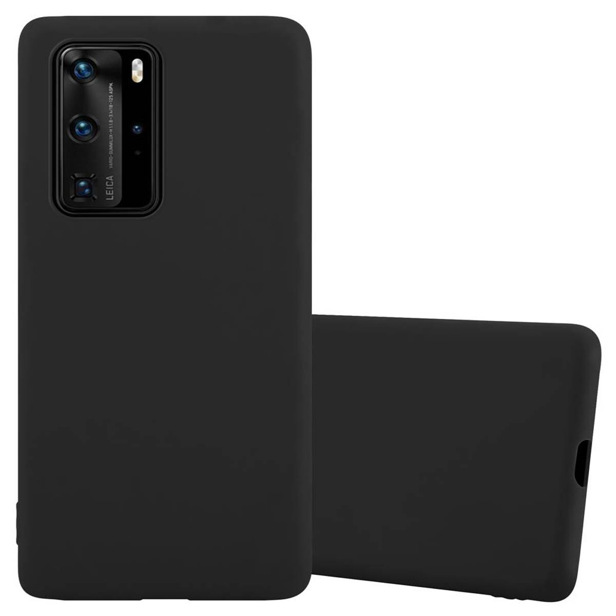 Cadorabo Hülle für Huawei P40 PRO / P40 PRO+ Schutzhülle in Schwarz Handyhülle TPU Silikon Etui Case Cover