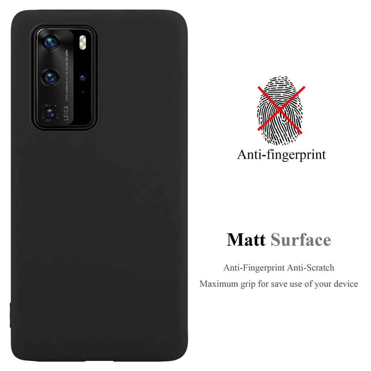 Cadorabo Hülle für Huawei P40 PRO / P40 PRO+ Schutzhülle in Schwarz Handyhülle TPU Silikon Etui Case Cover