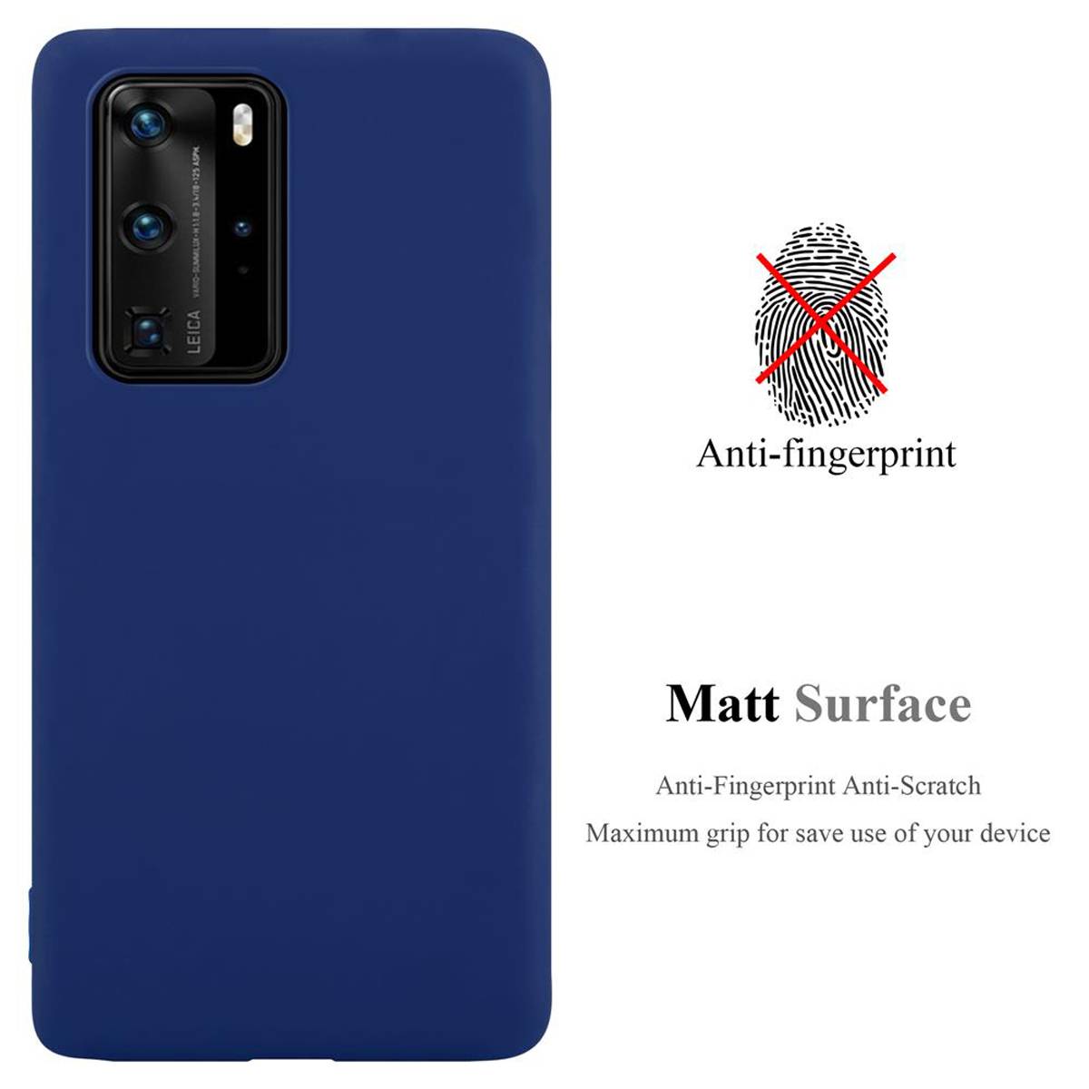 Cadorabo Hülle für Huawei P40 PRO / P40 PRO+ Schutzhülle in Blau Handyhülle TPU Silikon Etui Case Cover