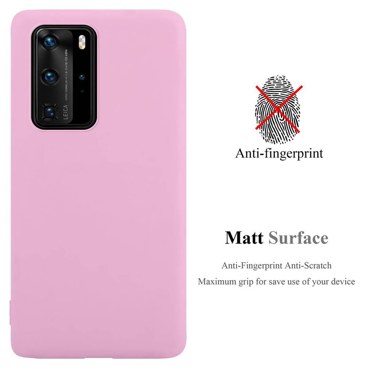 Cadorabo Hülle für Huawei P40 PRO / P40 PRO+ Schutzhülle in Rosa Handyhülle TPU Silikon Etui Case Cover