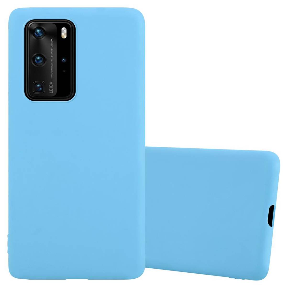 Cadorabo Hülle für Huawei P40 PRO / P40 PRO+ Schutzhülle in Blau Handyhülle TPU Silikon Etui Case Cover