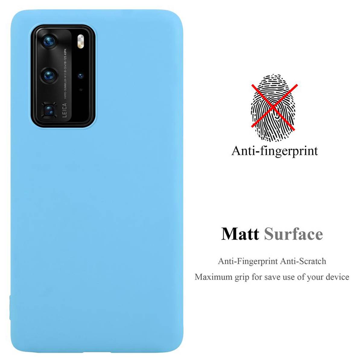 Cadorabo Hülle für Huawei P40 PRO / P40 PRO+ Schutzhülle in Blau Handyhülle TPU Silikon Etui Case Cover
