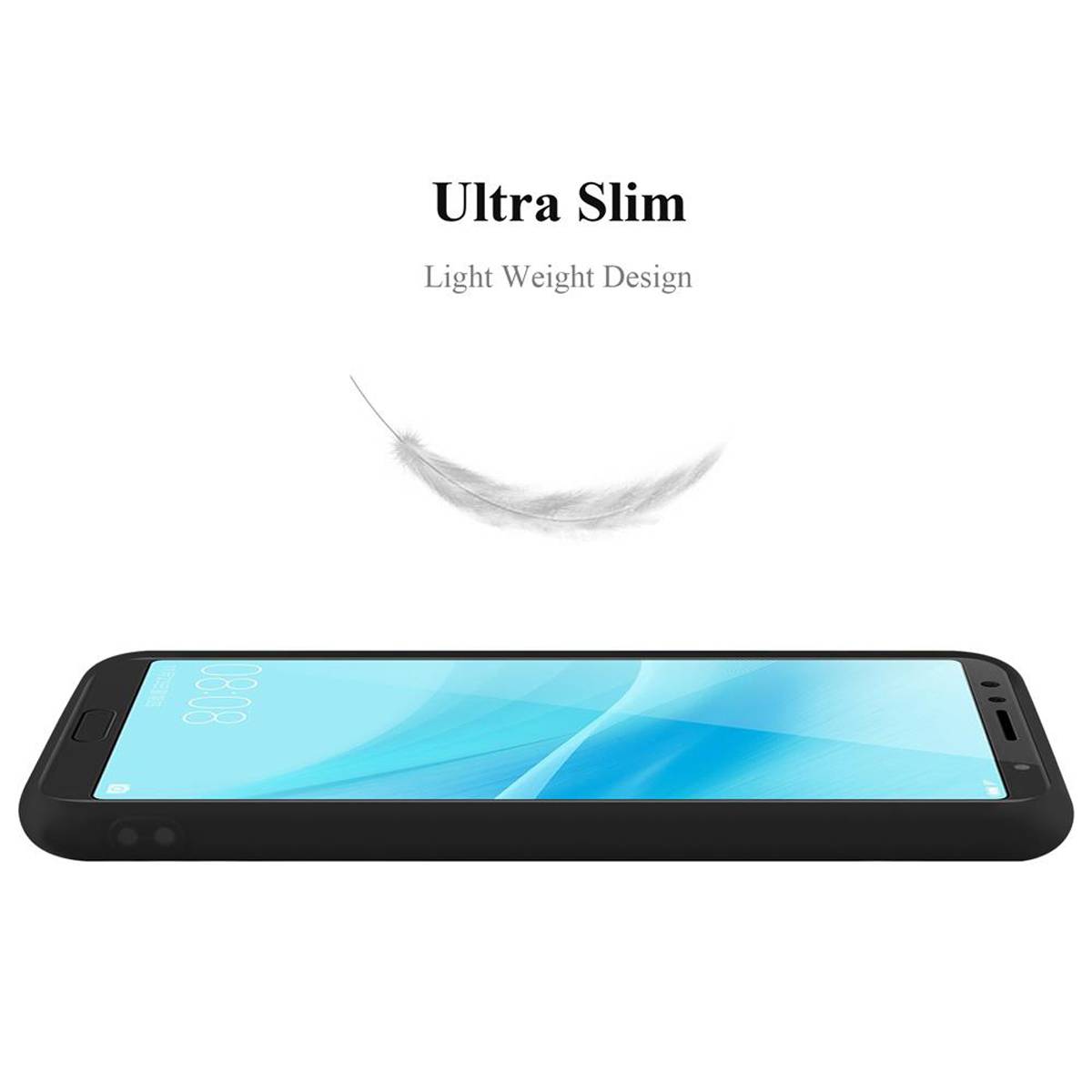 Cadorabo Hülle für Huawei NOVA 2s Schutzhülle in Schwarz Handyhülle TPU Silikon Etui Case Cover