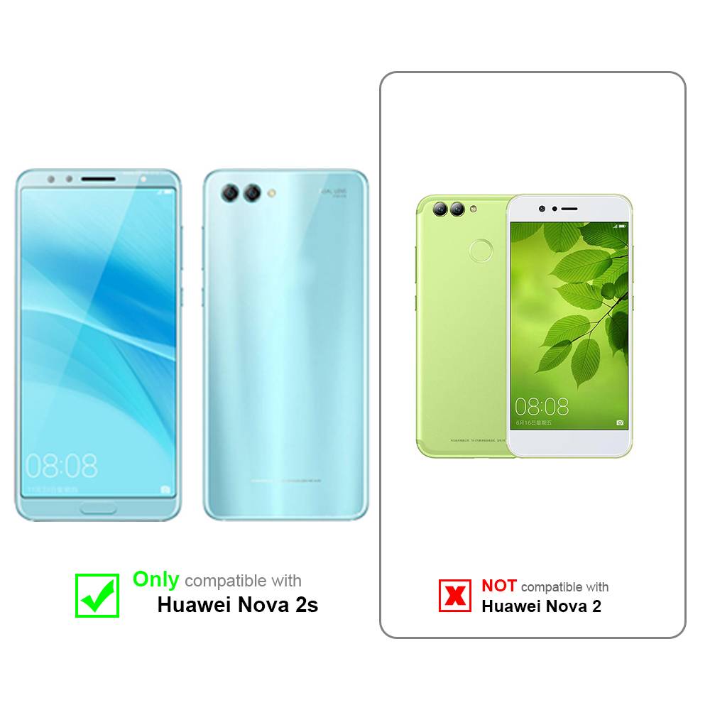 Cadorabo Hülle für Huawei NOVA 2s Schutzhülle in Schwarz Handyhülle TPU Silikon Etui Case Cover