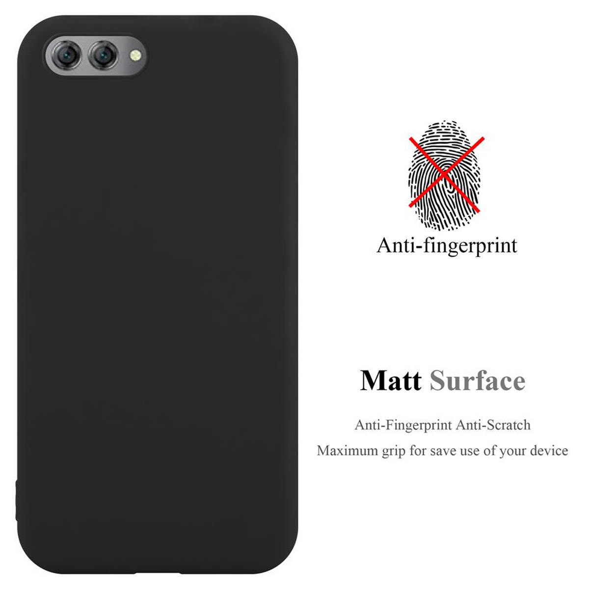 Cadorabo Hülle für Huawei NOVA 2s Schutzhülle in Schwarz Handyhülle TPU Silikon Etui Case Cover