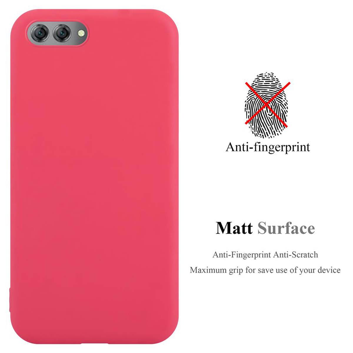 Cadorabo Hülle für Huawei NOVA 2s Schutzhülle in Rot Handyhülle TPU Silikon Etui Case Cover