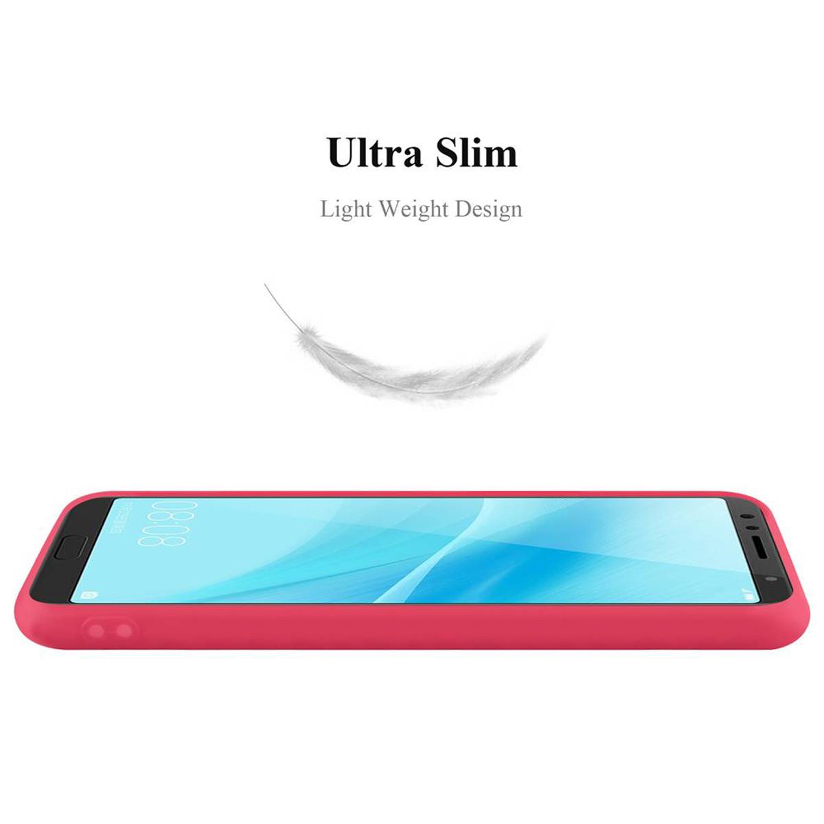 Cadorabo Hülle für Huawei NOVA 2s Schutzhülle in Rot Handyhülle TPU Silikon Etui Case Cover