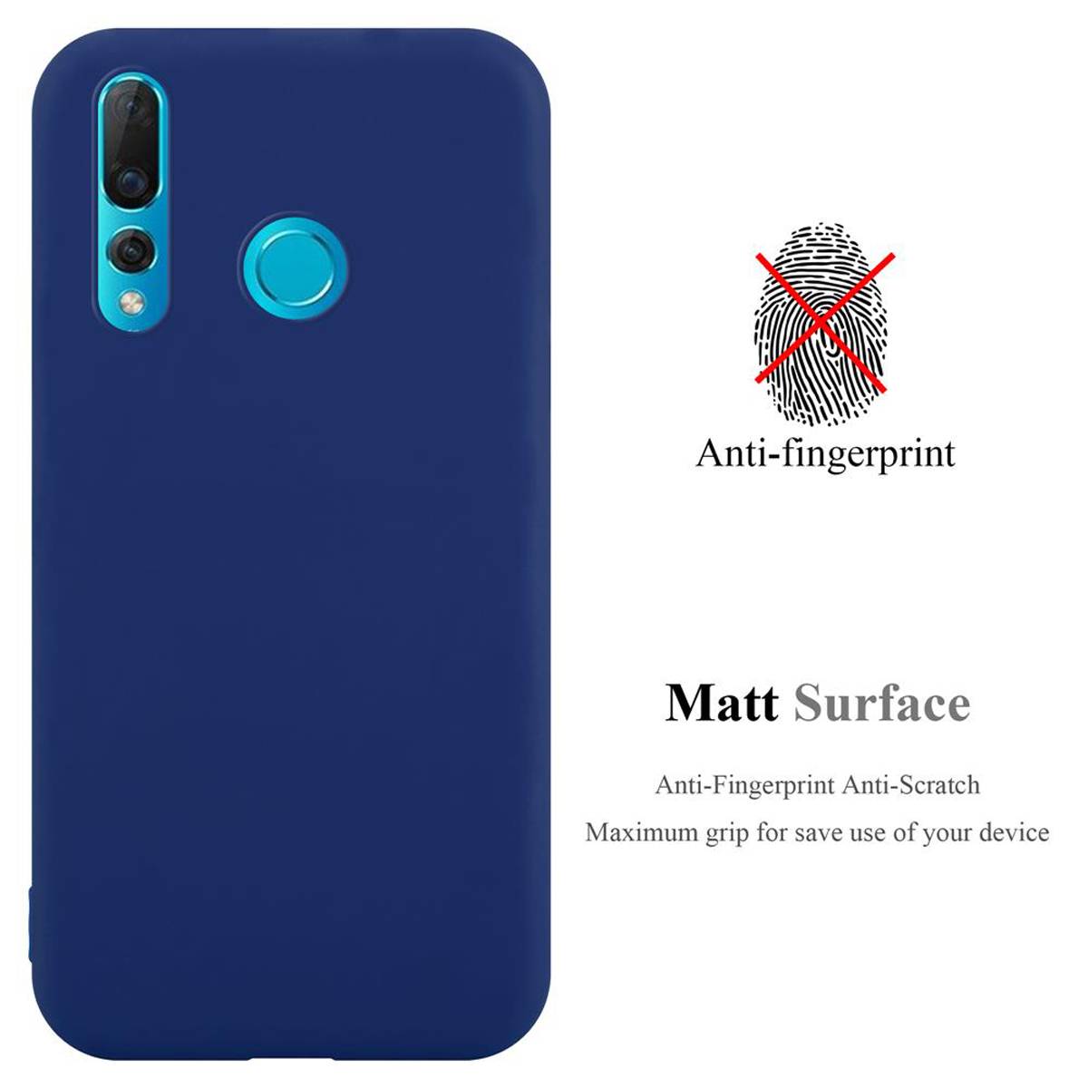 Cadorabo Hülle für Huawei NOVA 4 Schutzhülle in Blau Handyhülle TPU Silikon Etui Case Cover