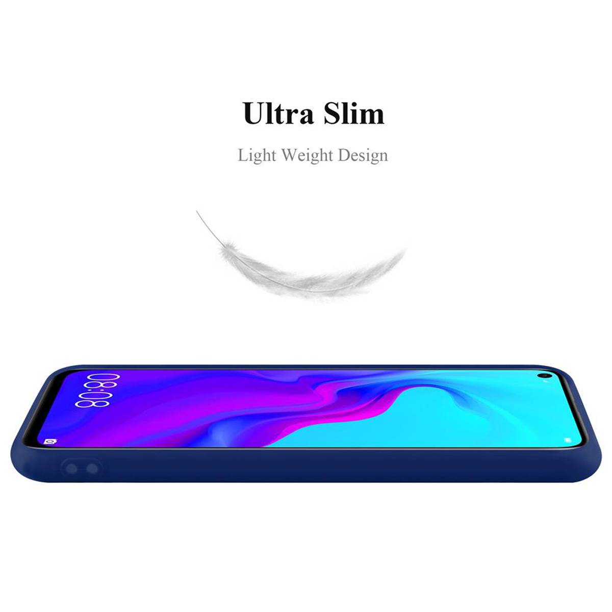 Cadorabo Hülle für Huawei NOVA 4 Schutzhülle in Blau Handyhülle TPU Silikon Etui Case Cover