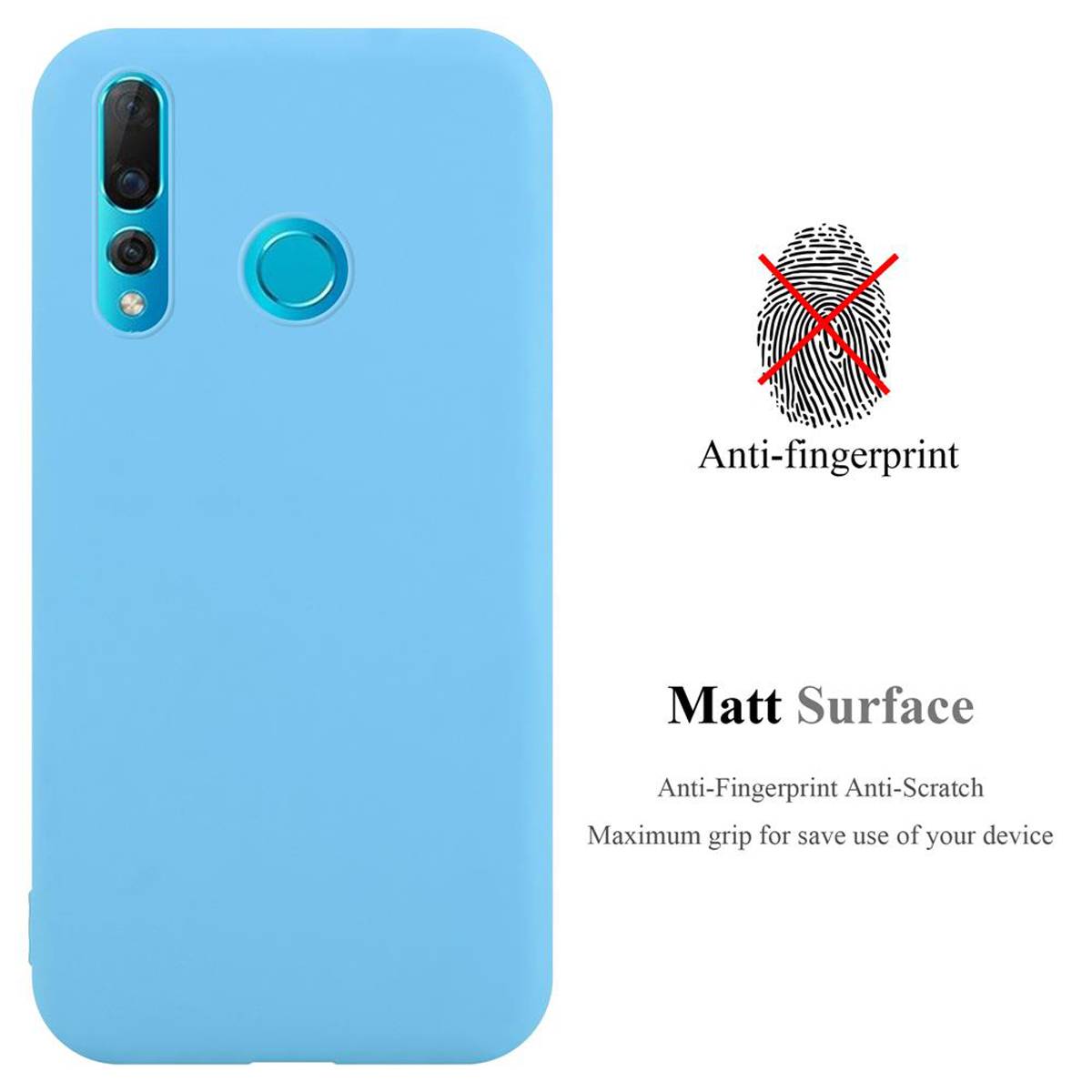 Cadorabo Hülle für Huawei NOVA 4 Schutzhülle in Blau Handyhülle TPU Silikon Etui Case Cover