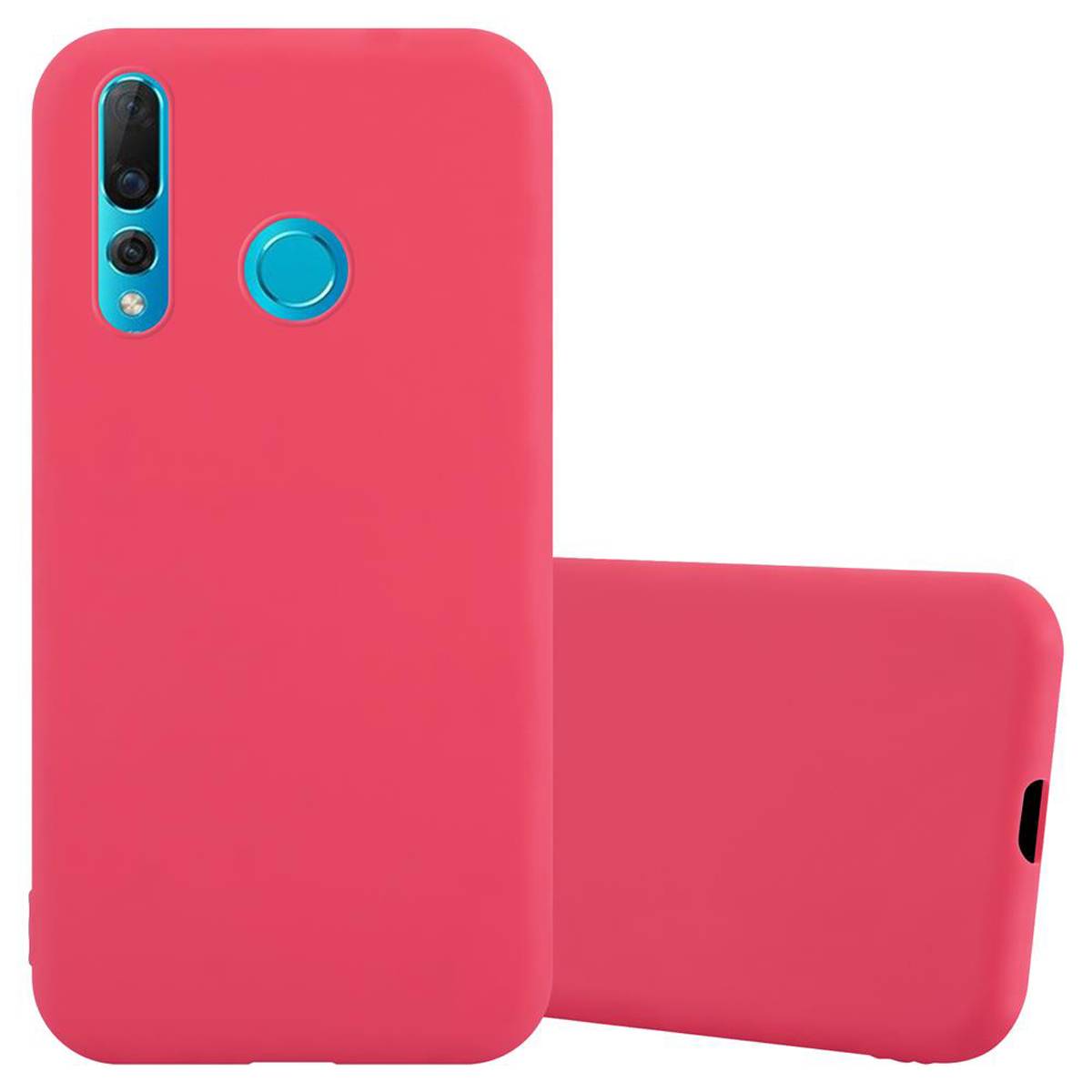 Cadorabo Hülle für Huawei NOVA 4 Schutzhülle in Rot Handyhülle TPU Silikon Etui Case Cover