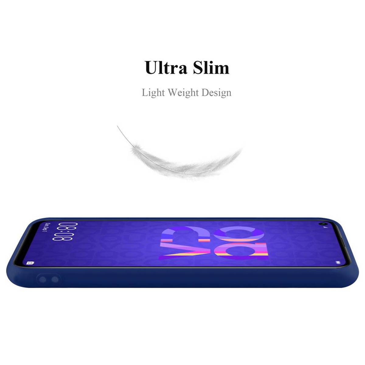 Cadorabo Hülle für Huawei NOVA 5 / 5 PRO Schutzhülle in Blau Handyhülle TPU Silikon Etui Case Cover