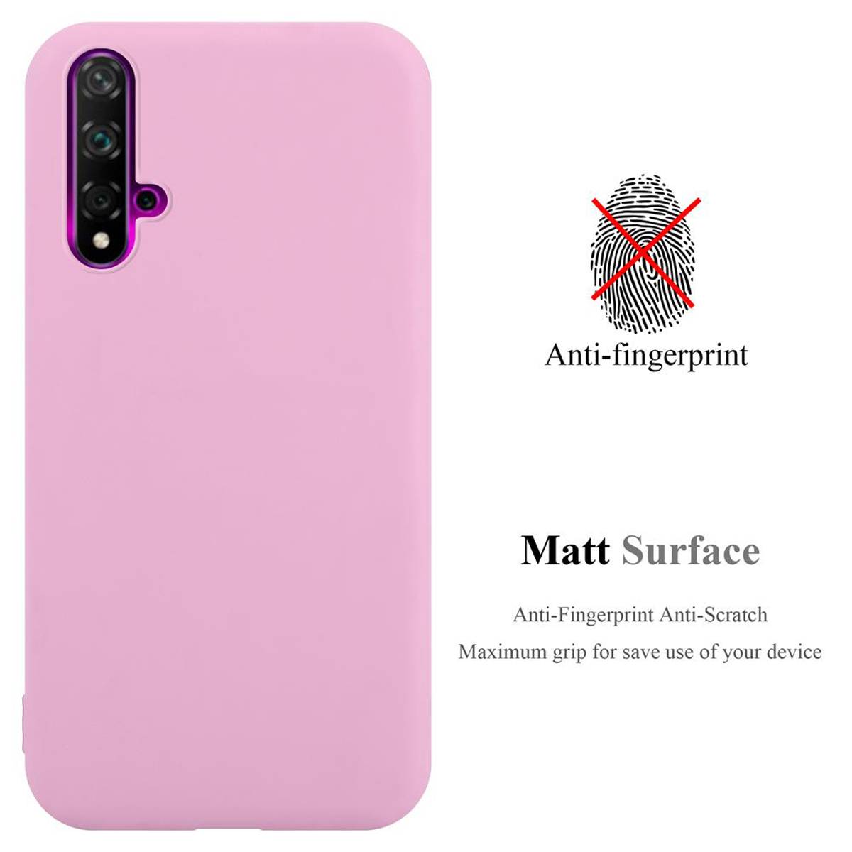 Cadorabo Hülle für Huawei NOVA 5 / 5 PRO Schutzhülle in Rosa Handyhülle TPU Silikon Etui Case Cover