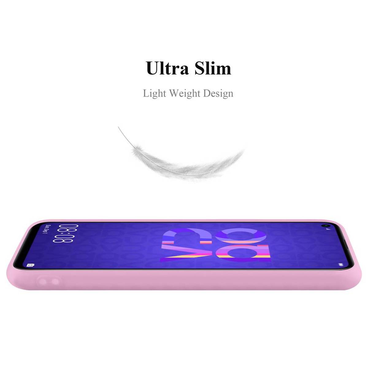 Cadorabo Hülle für Huawei NOVA 5 / 5 PRO Schutzhülle in Rosa Handyhülle TPU Silikon Etui Case Cover