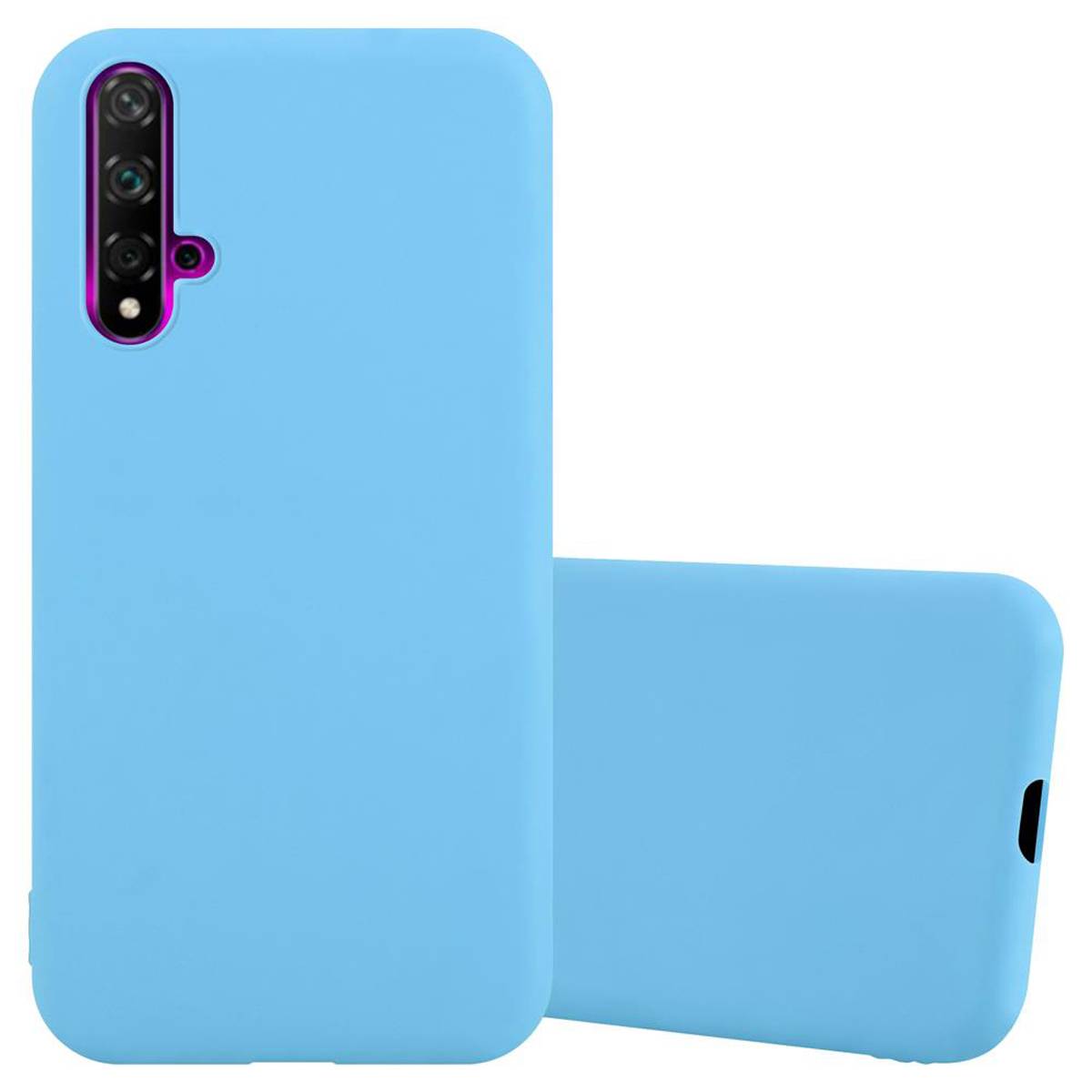 Cadorabo Hülle für Huawei NOVA 5 / 5 PRO Schutzhülle in Blau Handyhülle TPU Silikon Etui Case Cover
