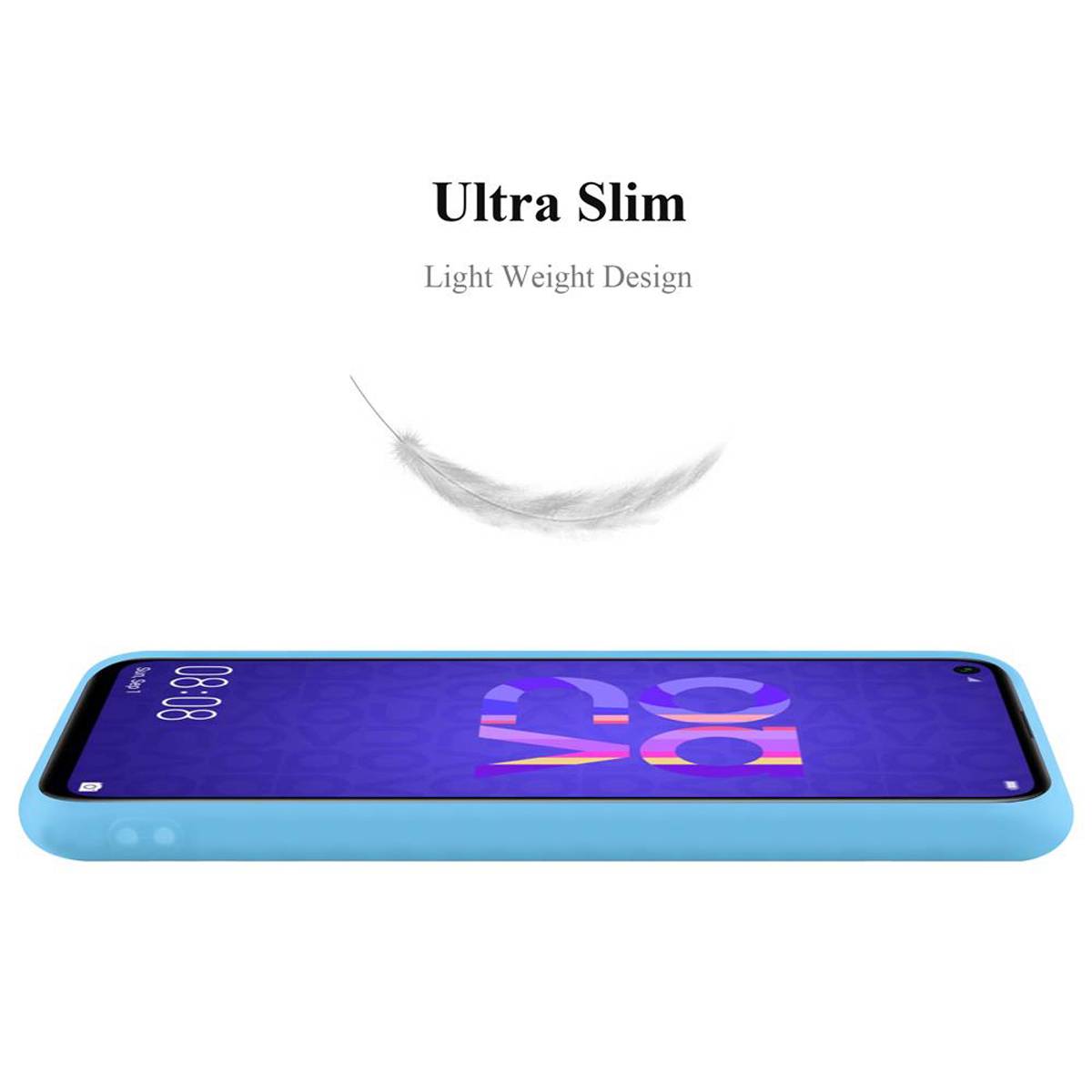 Cadorabo Hülle für Huawei NOVA 5 / 5 PRO Schutzhülle in Blau Handyhülle TPU Silikon Etui Case Cover