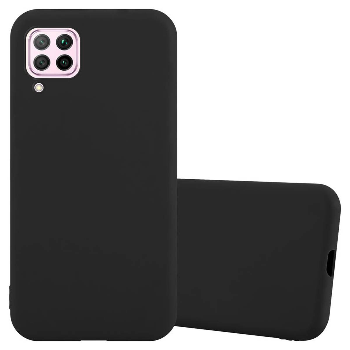 Cadorabo Hülle für Huawei NOVA 6 SE / P40 LITE / NOVA 7i Schutzhülle in Schwarz Handyhülle TPU Silikon Etui Case Cover