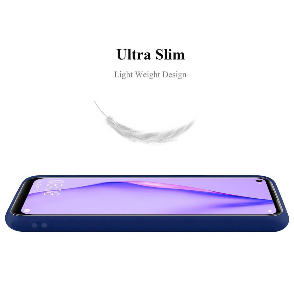 Cadorabo Hülle für Huawei NOVA 6 SE / P40 LITE / NOVA 7i Schutzhülle in Blau Handyhülle TPU Silikon Etui Case Cover