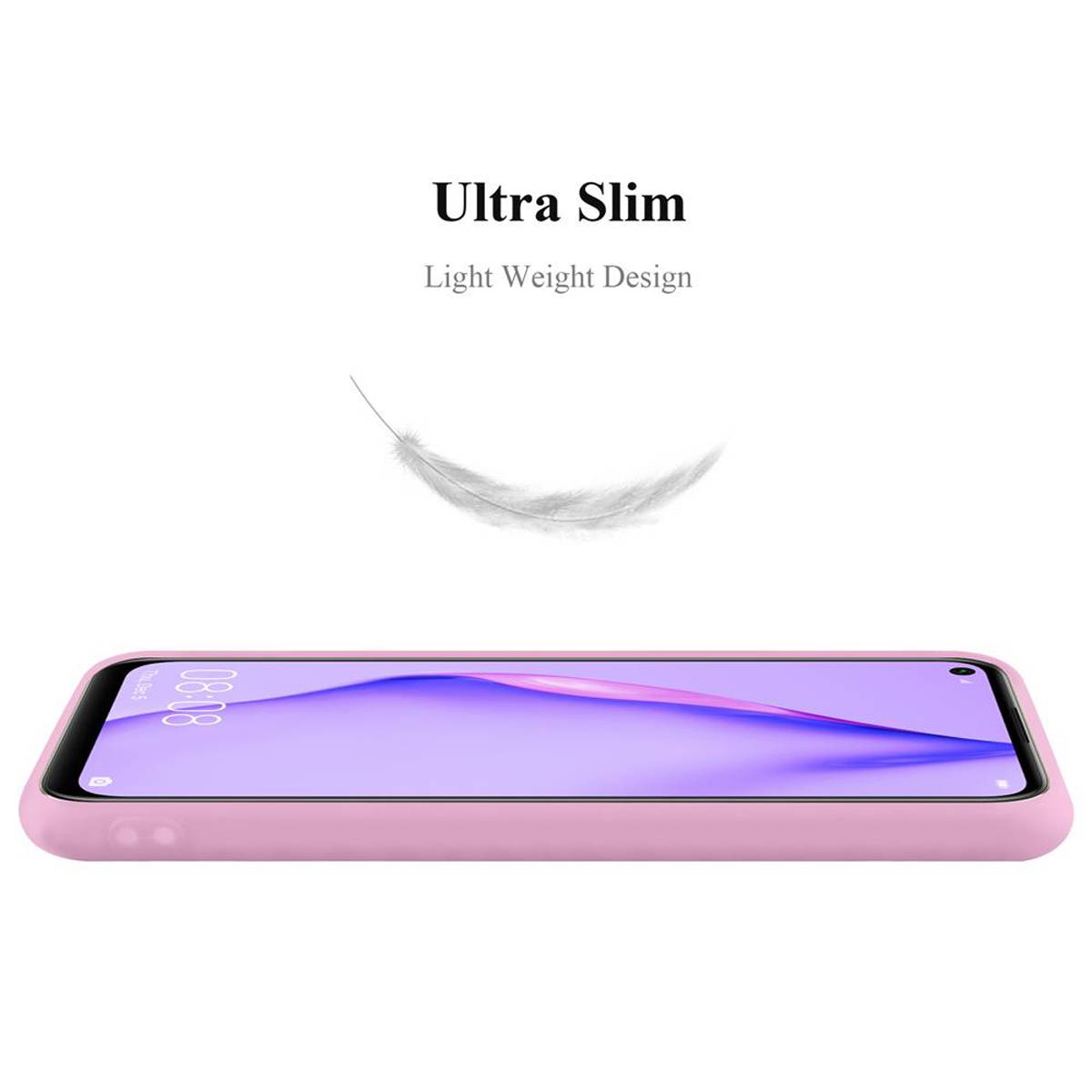 Cadorabo Hülle für Huawei NOVA 6 SE / P40 LITE / NOVA 7i Schutzhülle in Rosa Handyhülle TPU Silikon Etui Case Cover