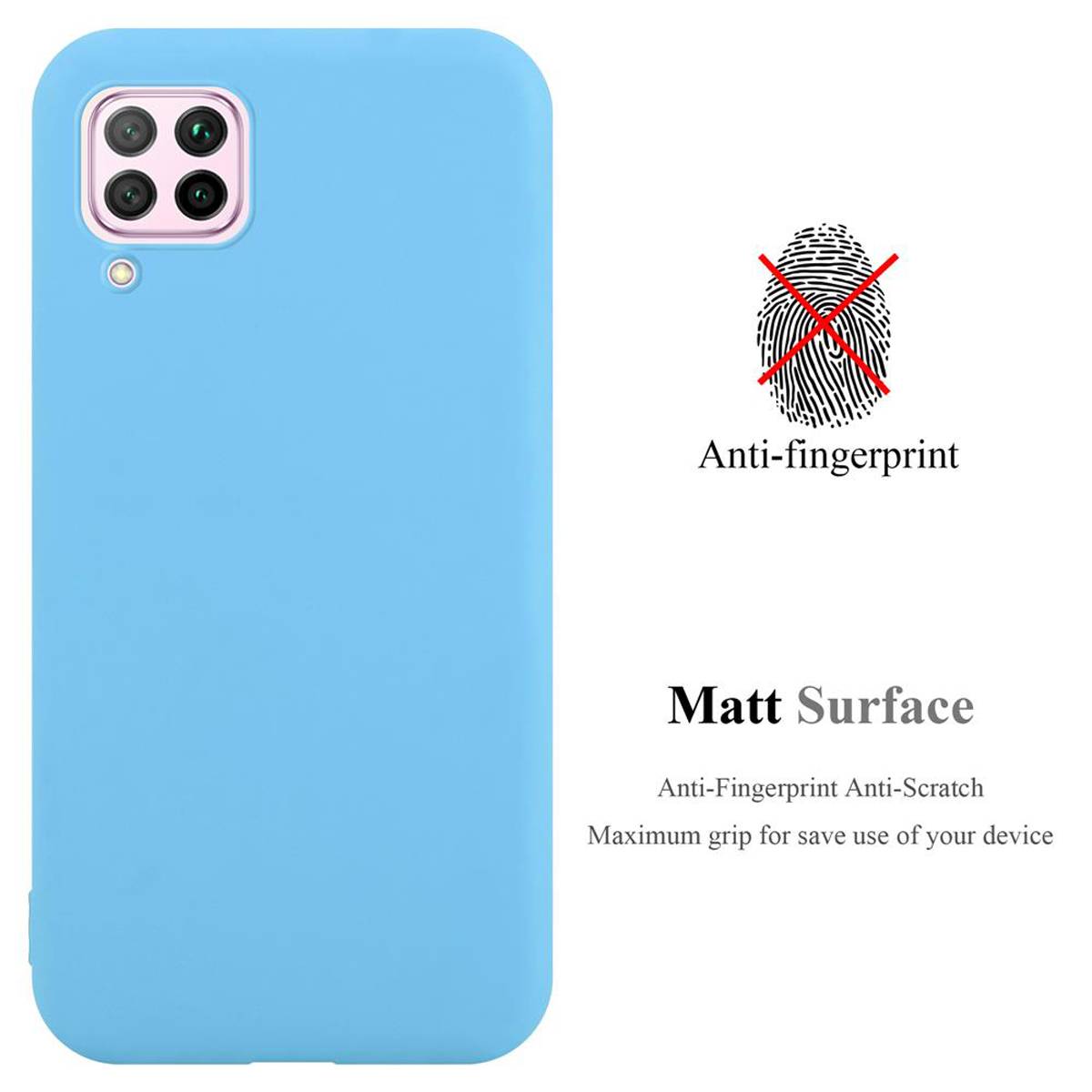Cadorabo Hülle für Huawei NOVA 6 SE / P40 LITE / NOVA 7i Schutzhülle in Blau Handyhülle TPU Silikon Etui Case Cover