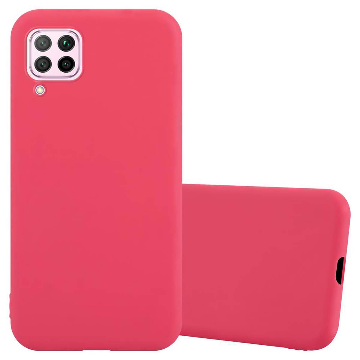 Cadorabo Hülle für Huawei NOVA 6 SE / P40 LITE / NOVA 7i Schutzhülle in Rot Handyhülle TPU Silikon Etui Case Cover