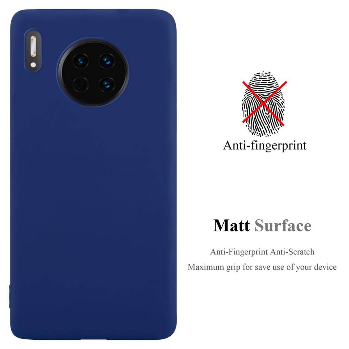 Cadorabo Hülle für Huawei MATE 30 Schutzhülle in Blau Handyhülle TPU Silikon Etui Case Cover