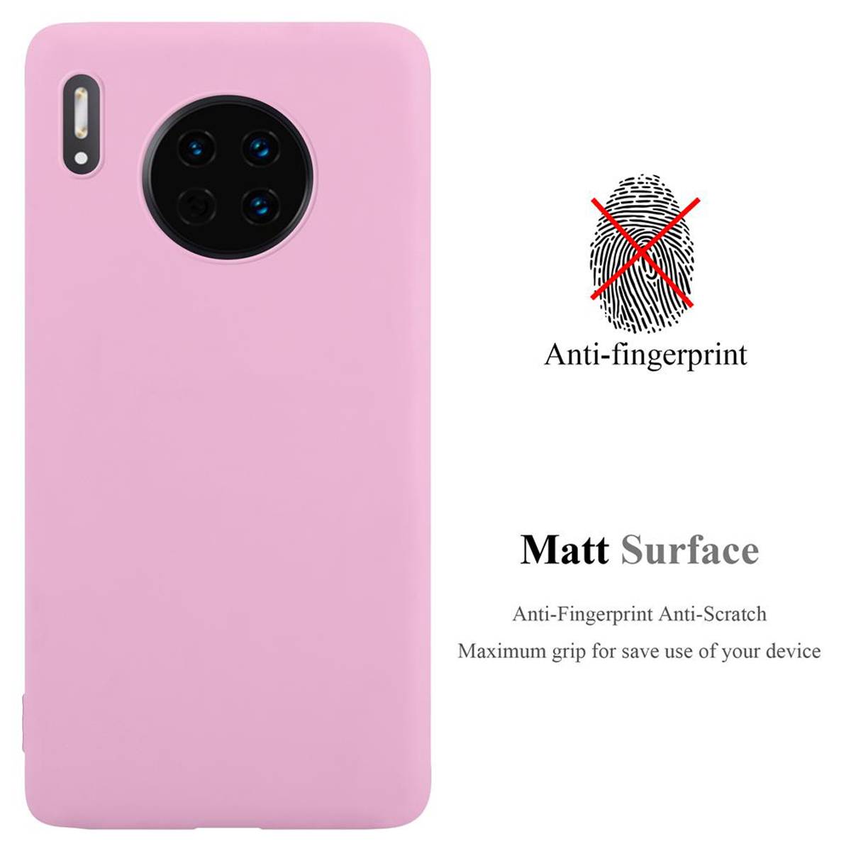 Cadorabo Hülle für Huawei MATE 30 Schutzhülle in Rosa Handyhülle TPU Silikon Etui Case Cover