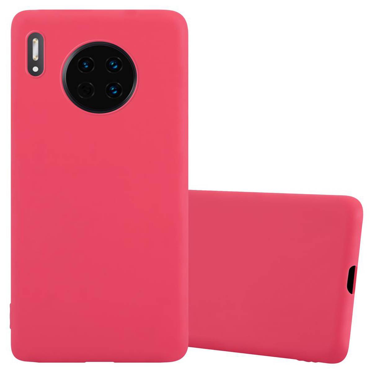Cadorabo Hülle für Huawei MATE 30 Schutzhülle in Rot Handyhülle TPU Silikon Etui Case Cover