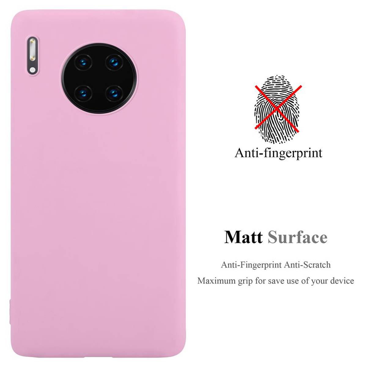 Cadorabo Hülle für Huawei MATE 30 PRO Schutzhülle in Rosa Handyhülle TPU Silikon Etui Case Cover