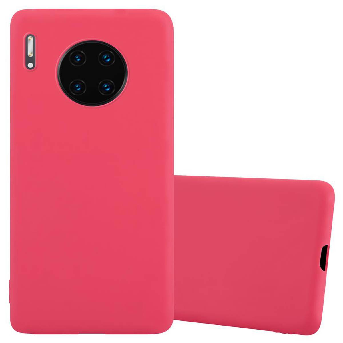 Cadorabo Hülle für Huawei MATE 30 PRO Schutzhülle in Rot Handyhülle TPU Silikon Etui Case Cover