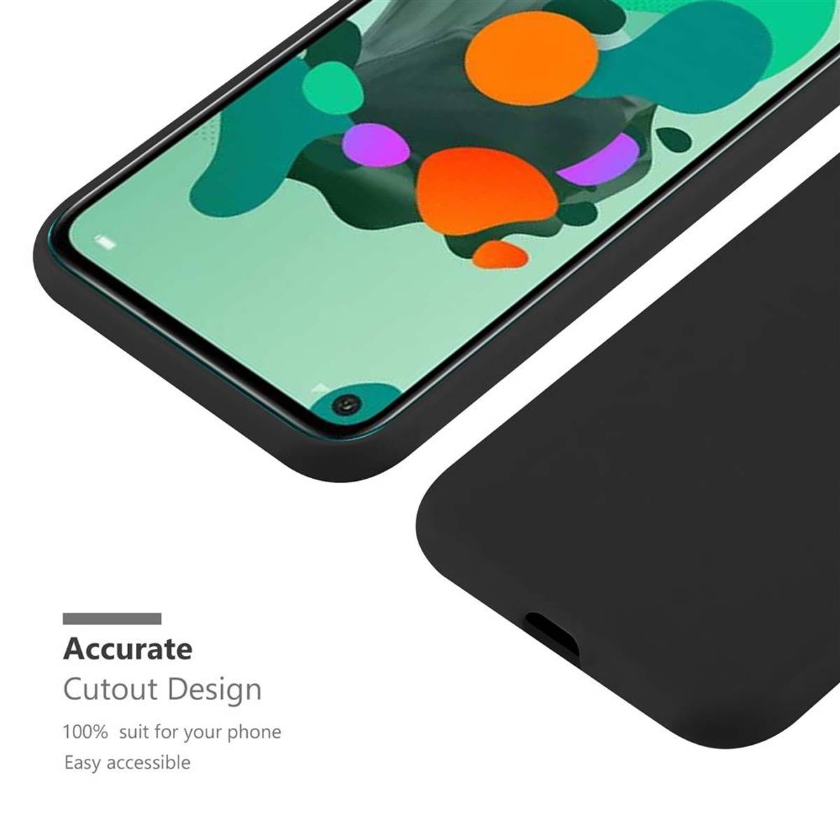 Cadorabo Hülle für Huawei MATE 30 LITE Schutzhülle in Schwarz Handyhülle TPU Silikon Etui Case Cover