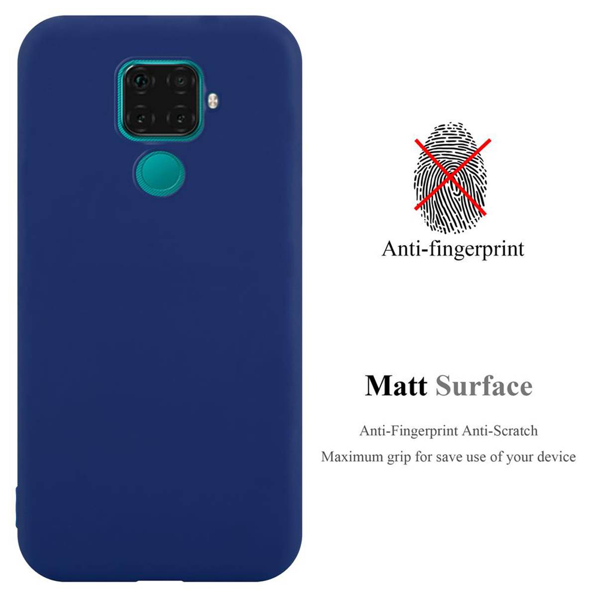Cadorabo Hülle für Huawei MATE 30 LITE Schutzhülle in Blau Handyhülle TPU Silikon Etui Case Cover