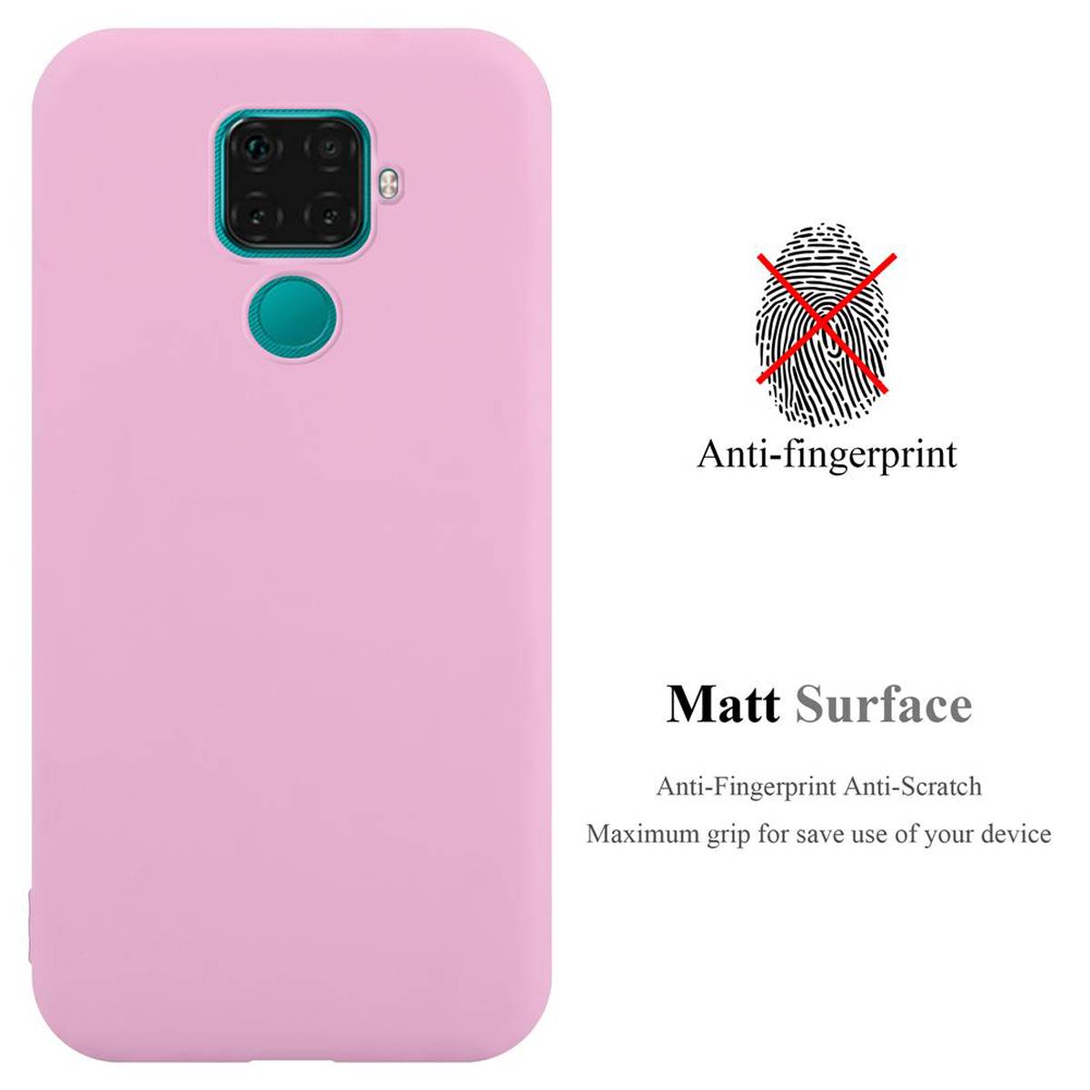 Cadorabo Hülle für Huawei MATE 30 LITE Schutzhülle in Rosa Handyhülle TPU Silikon Etui Case Cover
