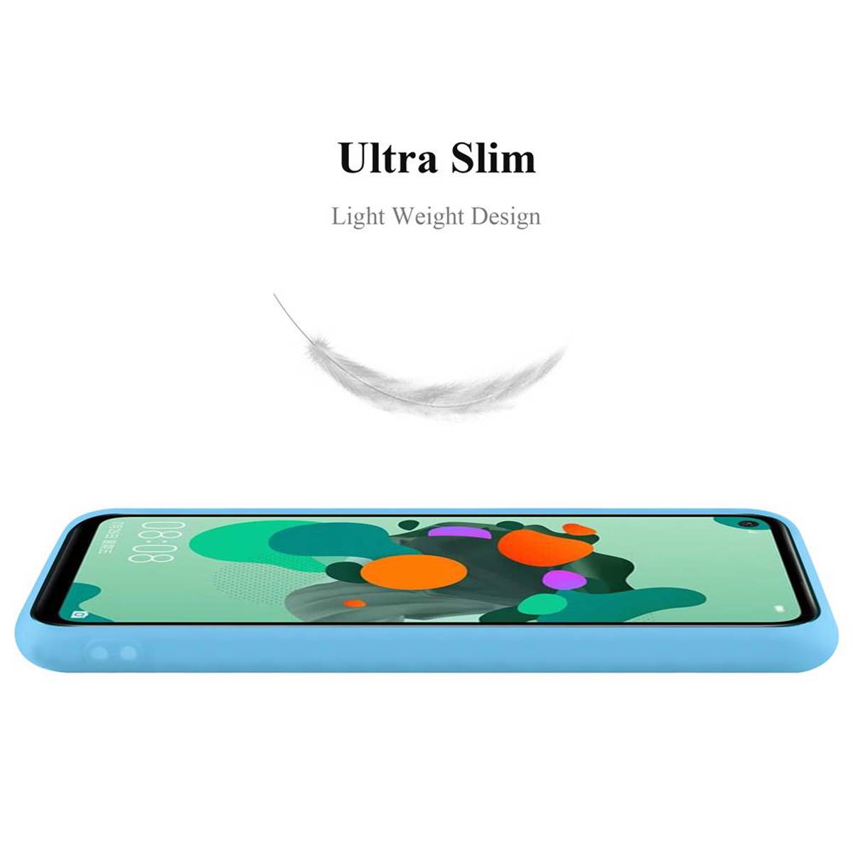 Cadorabo Hülle für Huawei MATE 30 LITE Schutzhülle in Blau Handyhülle TPU Silikon Etui Case Cover
