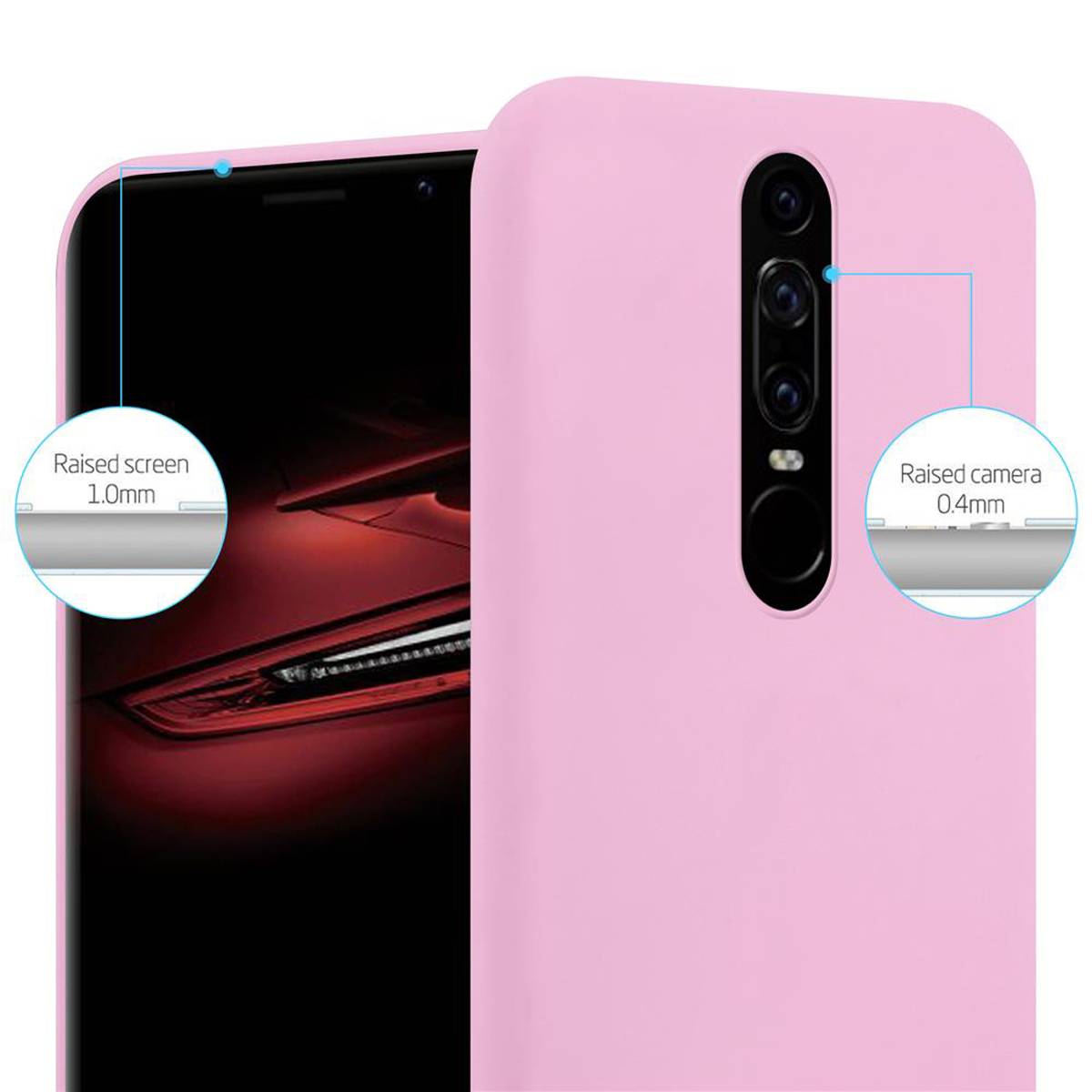 Cadorabo Hülle für Huawei MATE RS Schutzhülle in Rosa Handyhülle TPU Silikon Etui Case Cover