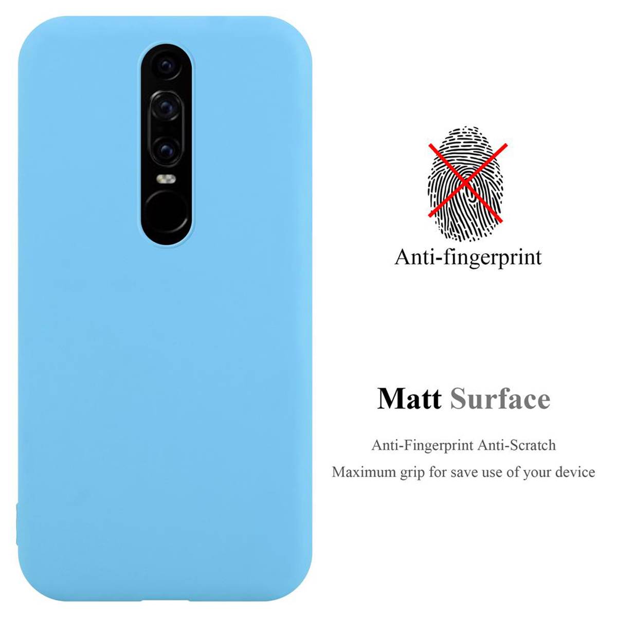 Cadorabo Hülle für Huawei MATE RS Schutzhülle in Blau Handyhülle TPU Silikon Etui Case Cover
