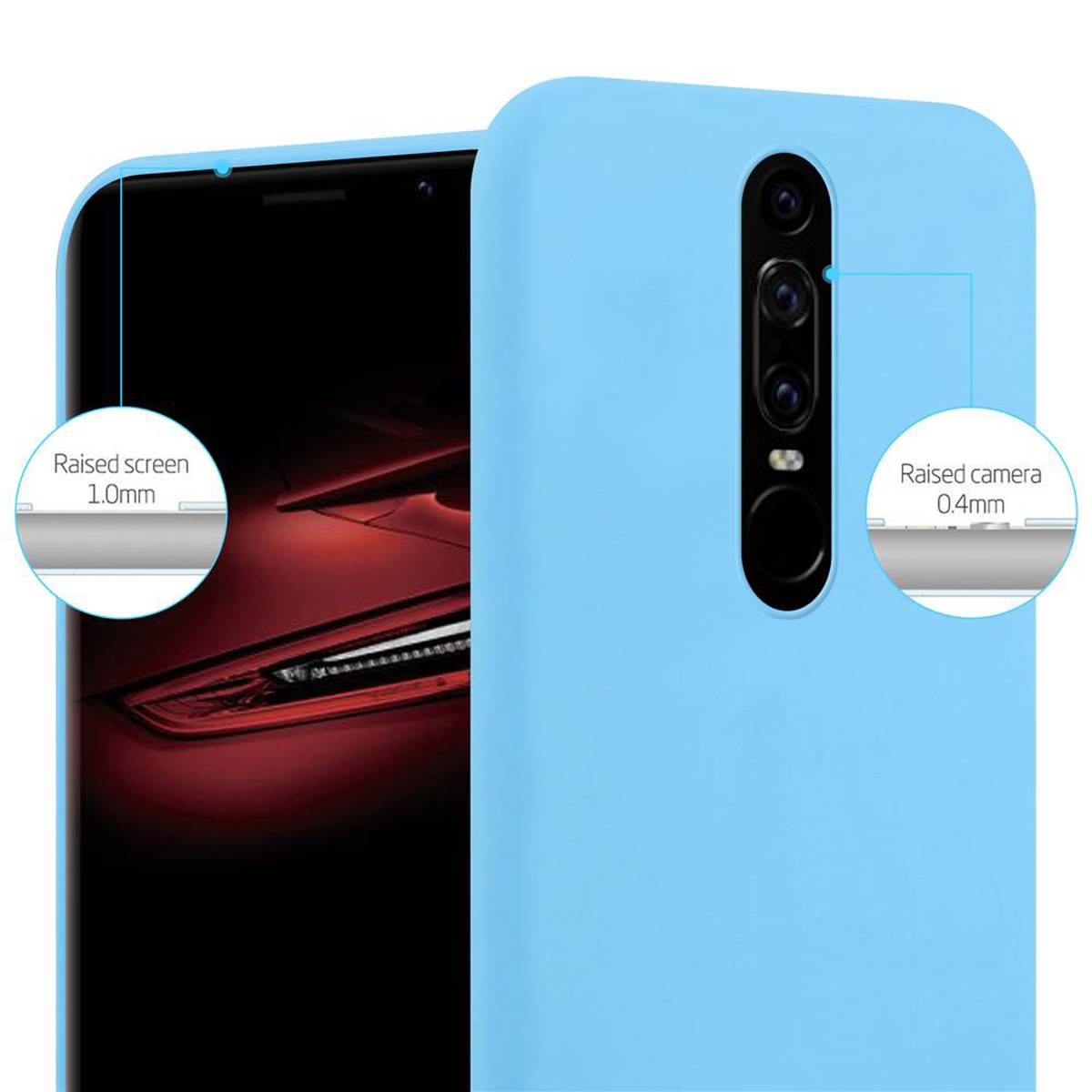 Cadorabo Hülle für Huawei MATE RS Schutzhülle in Blau Handyhülle TPU Silikon Etui Case Cover