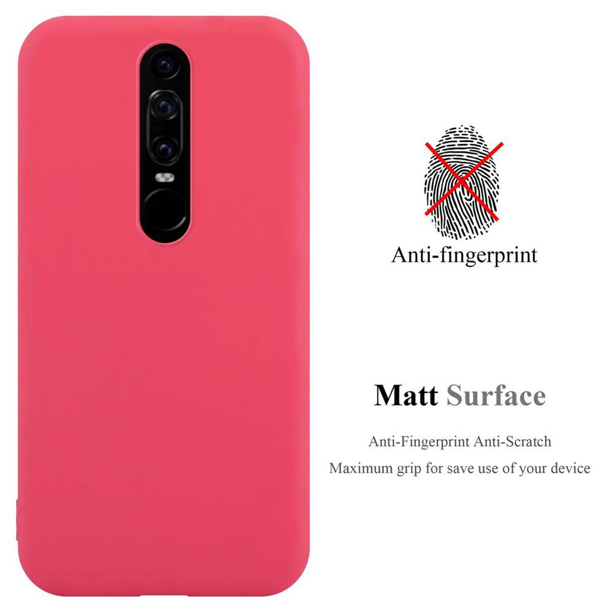 Cadorabo Hülle für Huawei MATE RS Schutzhülle in Rot Handyhülle TPU Silikon Etui Case Cover