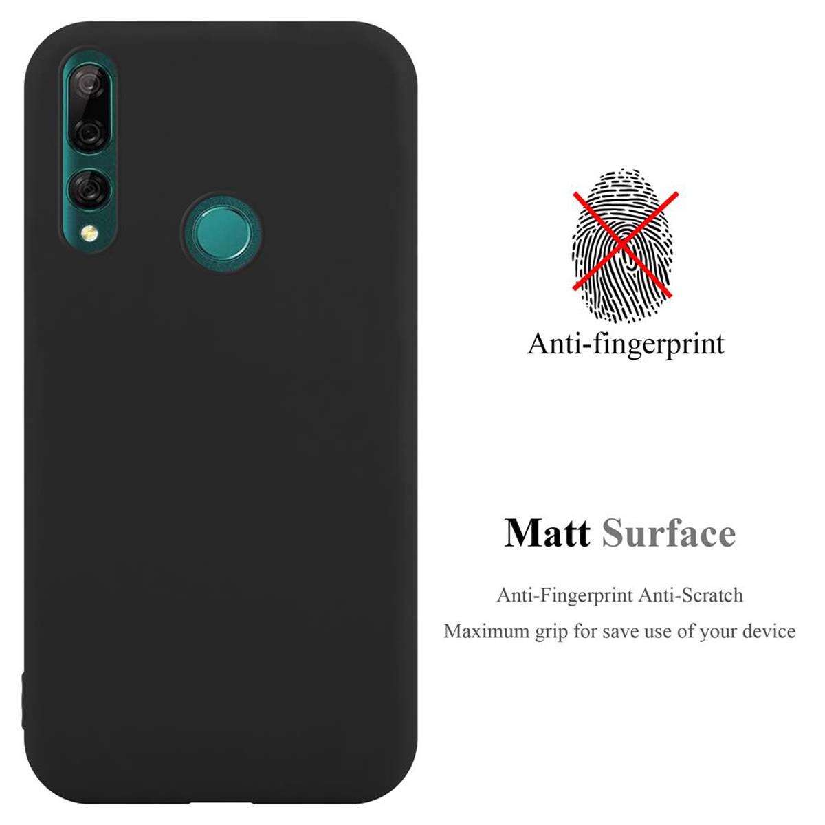 Cadorabo Hülle für Huawei P SMART Z / Y9 PRIME 2019 / Enjoy 10 PLUS Schutzhülle in Schwarz Handyhülle TPU Silikon Etui