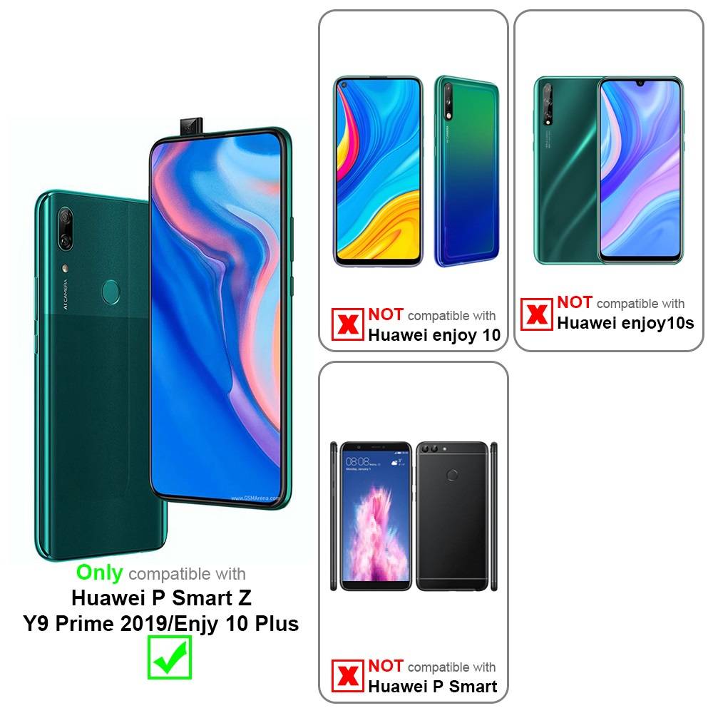Cadorabo Hülle für Huawei P SMART Z / Y9 PRIME 2019 / Enjoy 10 PLUS Schutzhülle in Schwarz Handyhülle TPU Silikon Etui