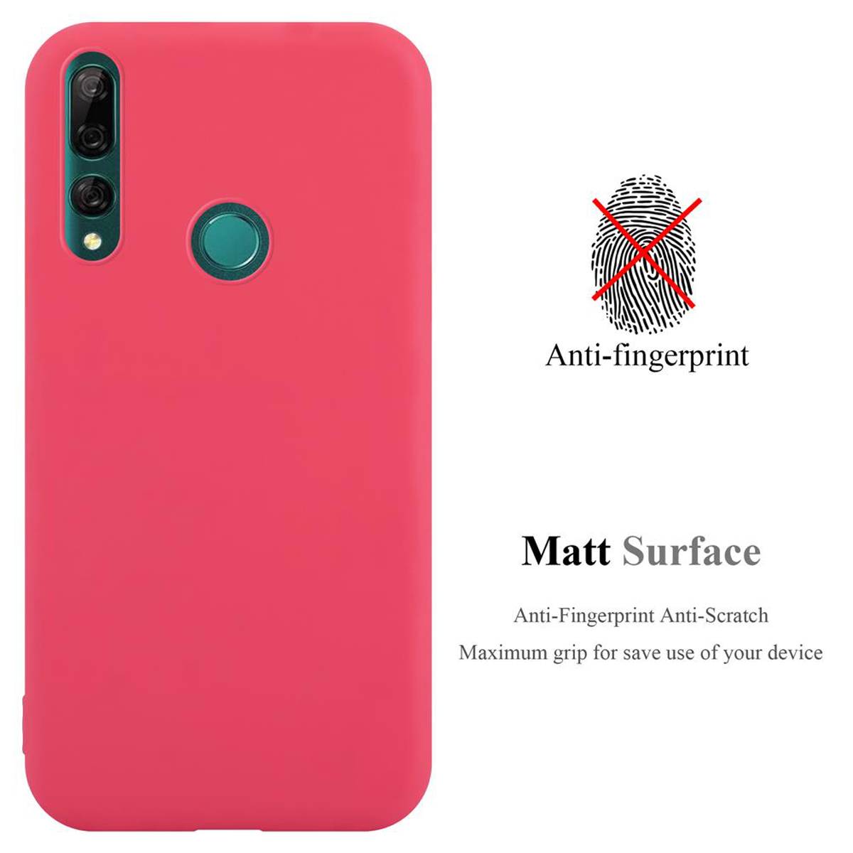 Cadorabo Hülle für Huawei P SMART Z / Y9 PRIME 2019 / Enjoy 10 PLUS Schutzhülle in Rot Handyhülle TPU Silikon Etui Case