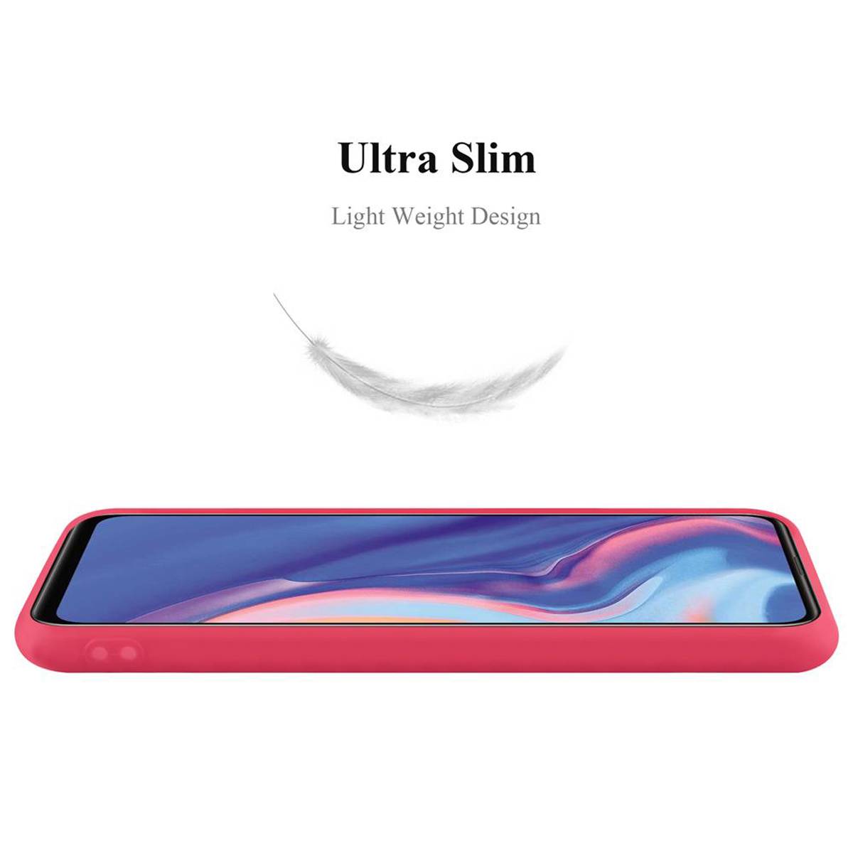 Cadorabo Hülle für Huawei P SMART Z / Y9 PRIME 2019 / Enjoy 10 PLUS Schutzhülle in Rot Handyhülle TPU Silikon Etui Case