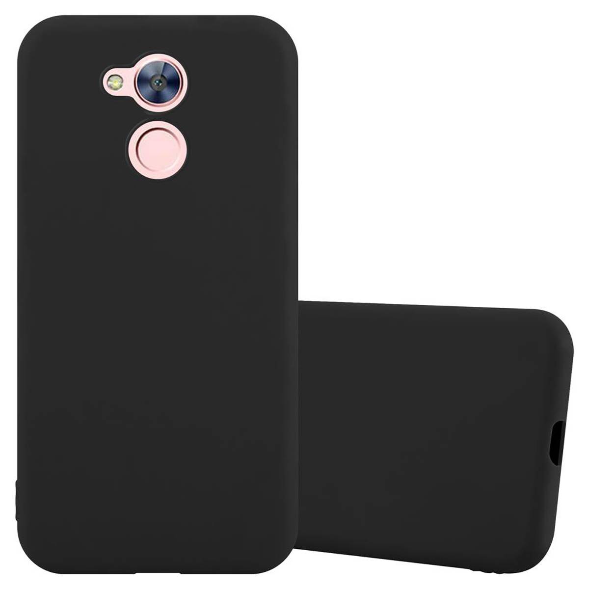Cadorabo Hülle für Honor 6A PRO / 5C PRO Schutzhülle in Schwarz Handyhülle TPU Silikon Etui Case Cover